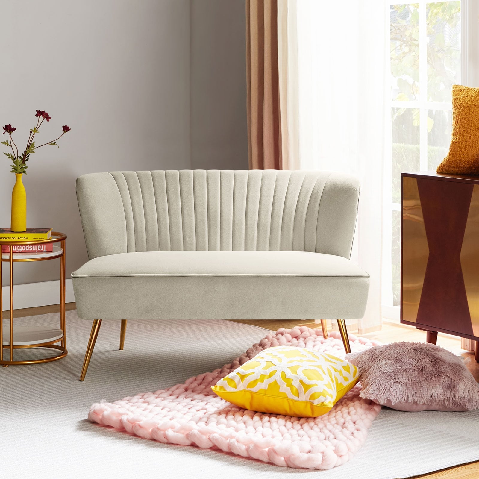 Small teal loveseat top