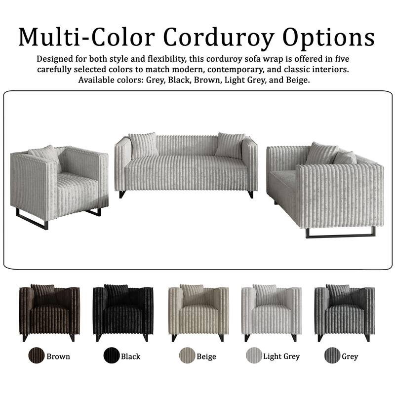 CraftPorch Mid Century Modern 3- Pieces Upholstered Living Room Set