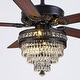 preview thumbnail 23 of 47, 52 or 62 or 72 Inches Crystal Ceiling Fan Fandelier with Lights,For Bedroom Kitchen Patio Remote Control 52 Inches - Black with Brown