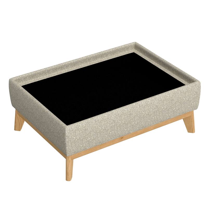 Tan Reversible Tray Ottoman