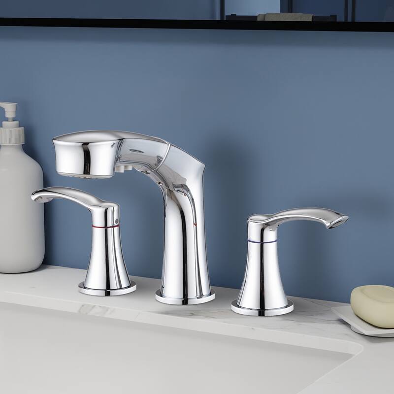Topcraft Pull Down Two Handle Bathroom Sink Faucet