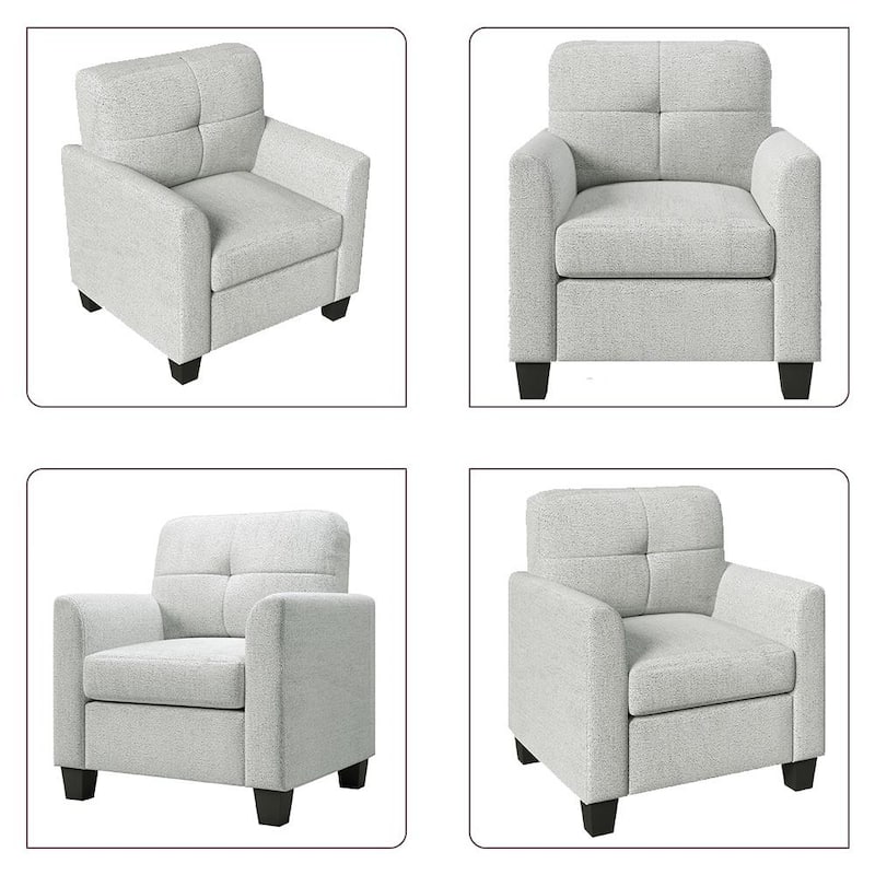 Mid-Century Upholstered Accent Chair Single Sofa with Armrest - 32.5"Lx28.9"Wx36.2"H