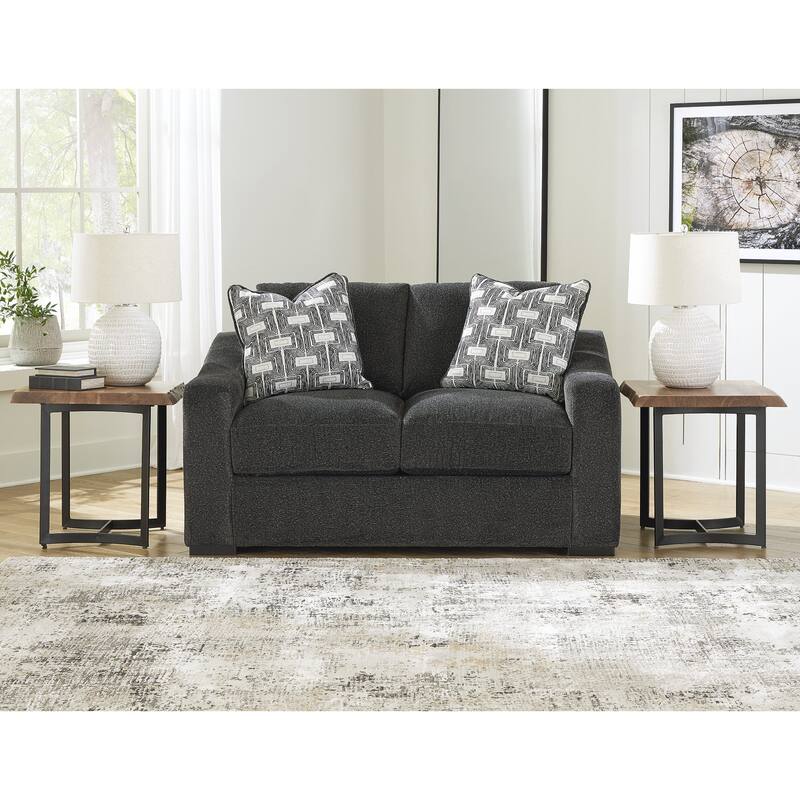 Signature Design by Ashley Wryenlynn Black Loveseat - 67"W x 40"D x 40"H