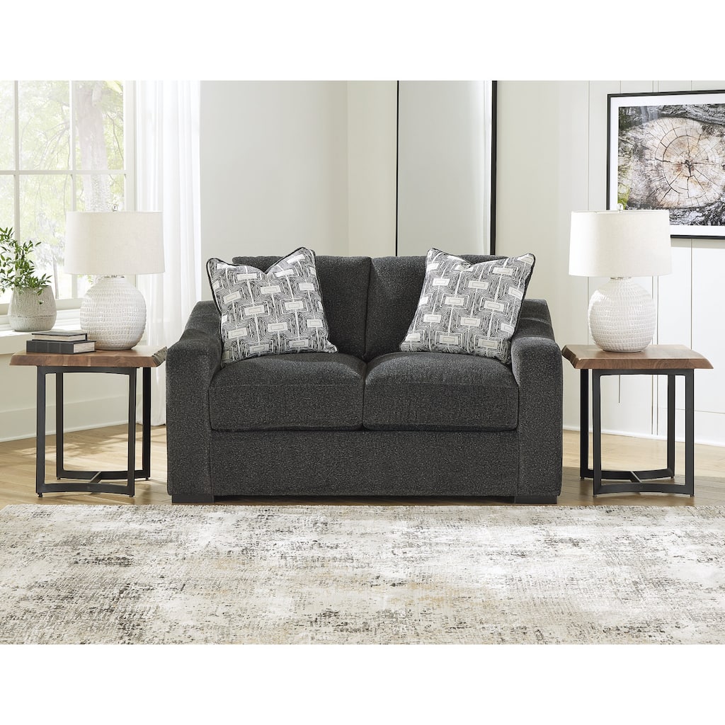 Signature Design by Ashley Wryenlynn Black Loveseat - 67"W x 40"D x 40"H