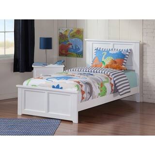 AFI Madison Twin XL Foundation Bed with Matching Footboard & Charging Station in White