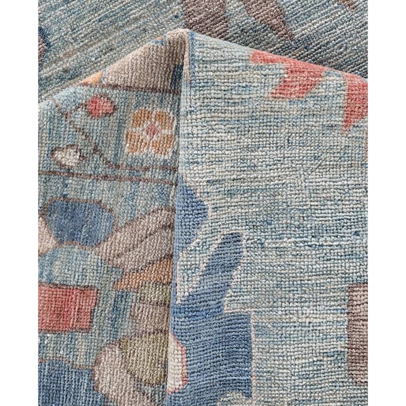 Oushak One-of-a-Kind Hand-Knotted Area Rug - Blue - 9' 1" x 12' 1"