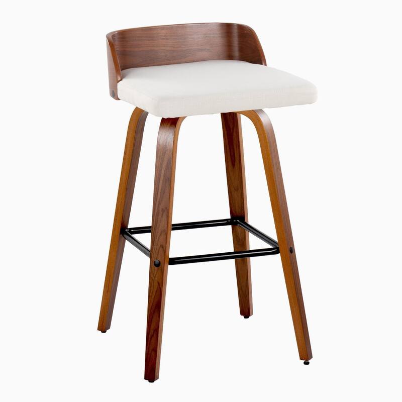 Carson Carrington Marstrand 30" Fixed-Height Bar Stool with Bent Wood Legs & Square Footrest (Set of 2)