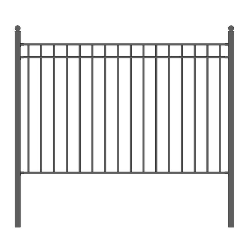 ALEKO Iron Wrought Yard Garden Privacy Fence Panel 8'x5' Black Madrid Style