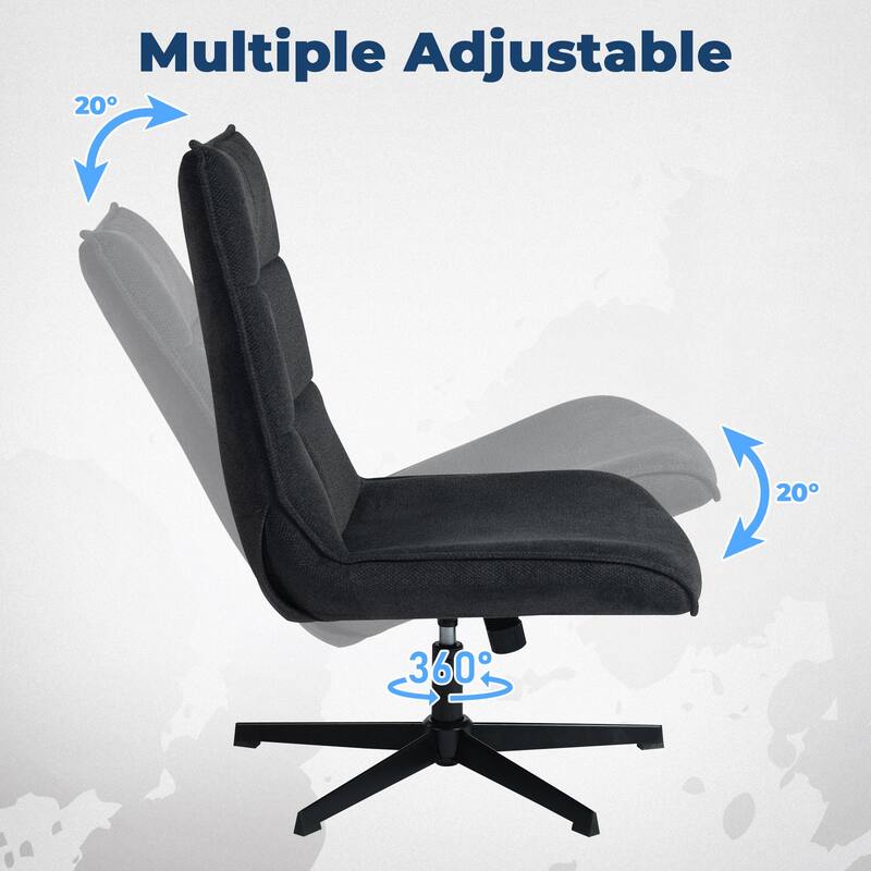 Homy Casa Upholstered Swivel Task Chair with Adjustable Height and High Back for Home Office and Study Use