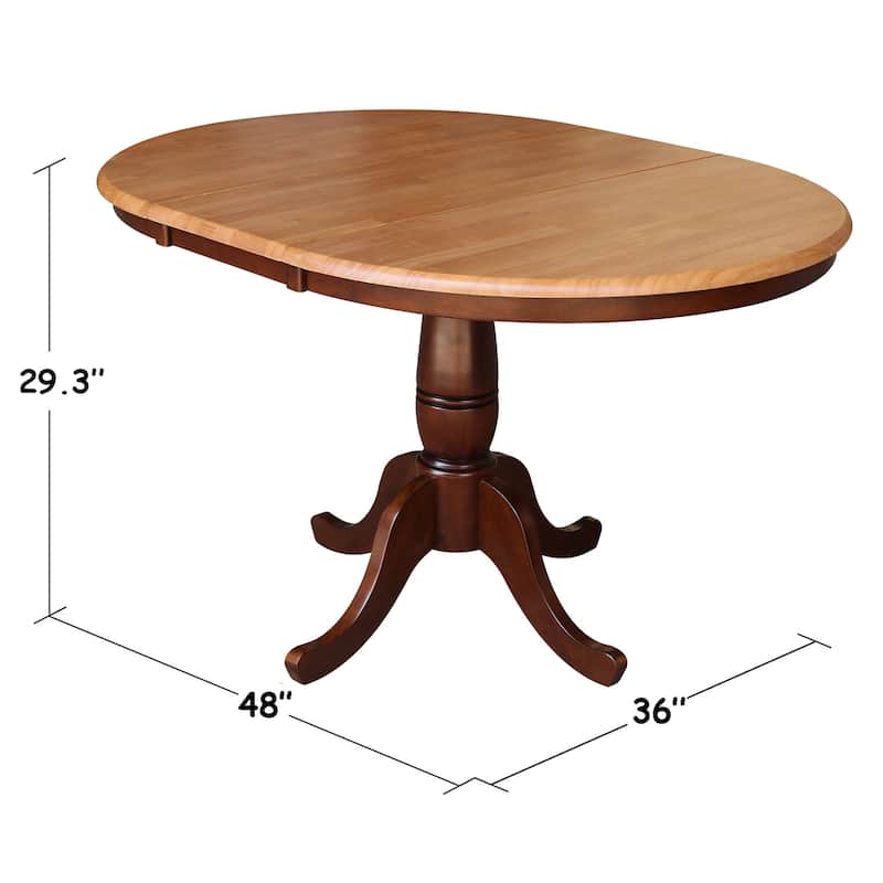 Copper Grove 36-inch Round Pedestal Table with 12-inch Leaf