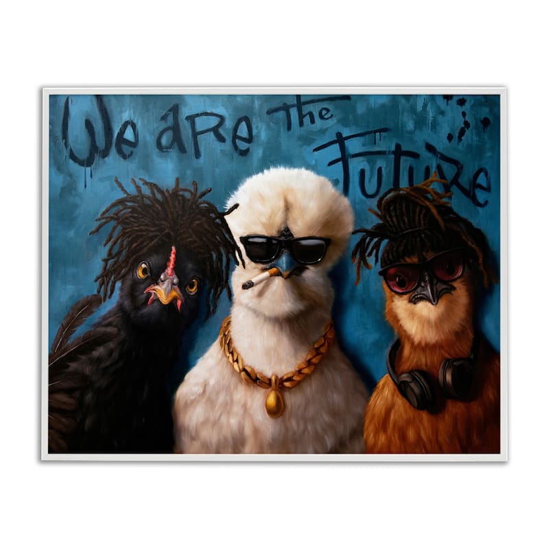 Stupell We Are The Future Birds Framed Giclee Art Design By Lucia Heffernan - 30 x 24 - White