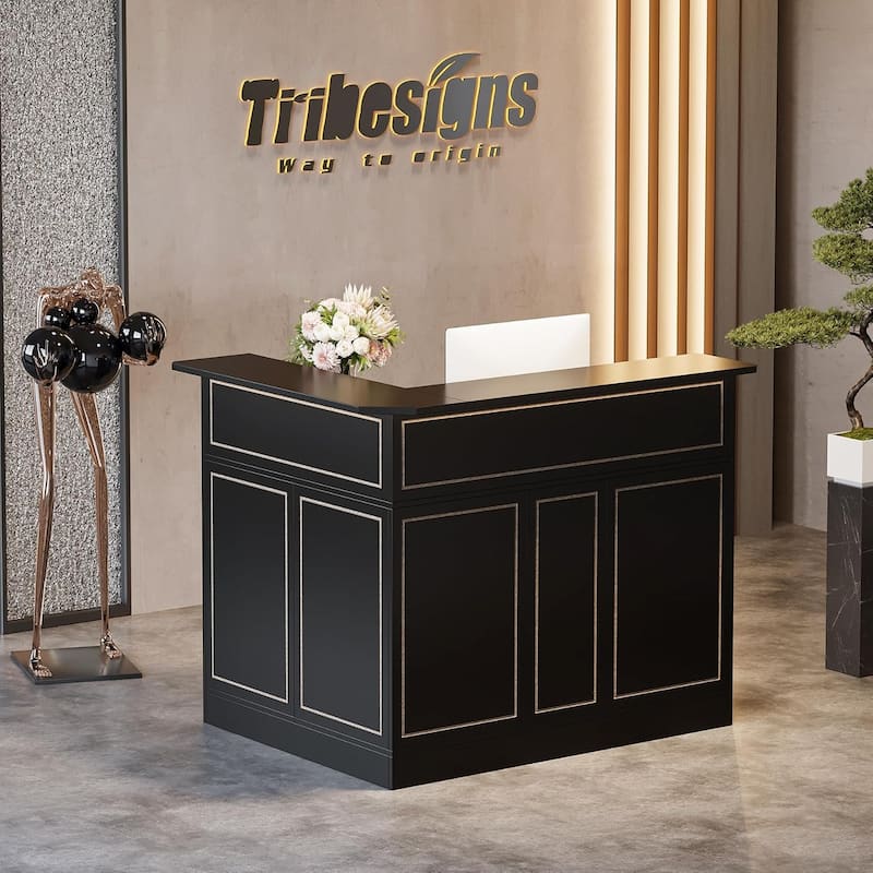 L Shaped Home Bar Cabinet Table with Stemware Racks