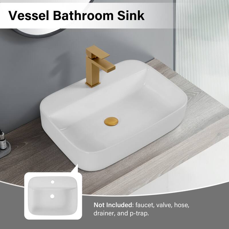 Square Countertop Ceramic Washbasin