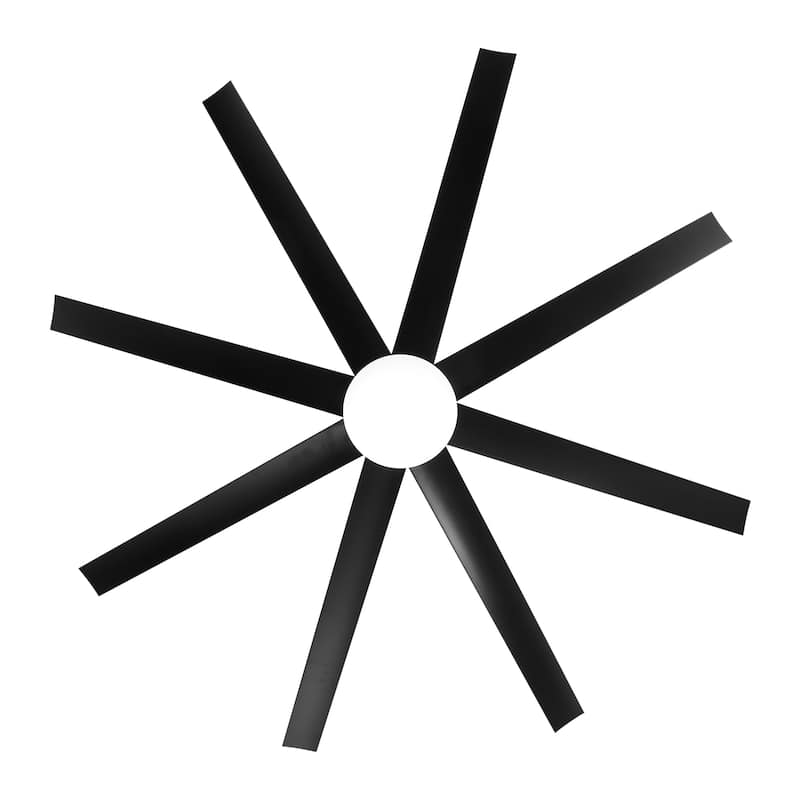 65 Inch Black Large Ceiling Fan with Light Remote(8-Blade)