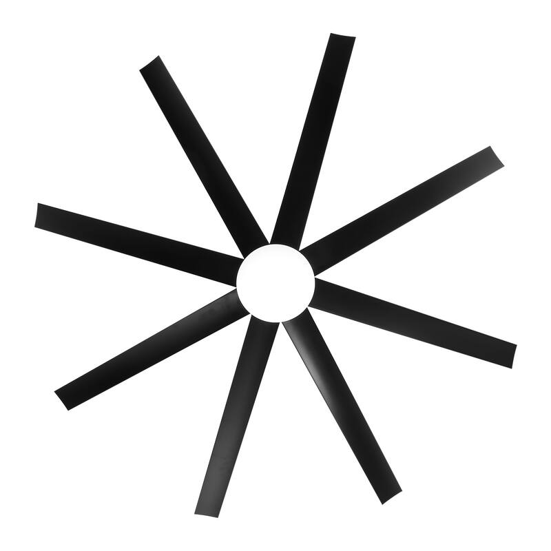 65 Inch LED Black and White Ceiling Fan with Light Remote- 8 Blade