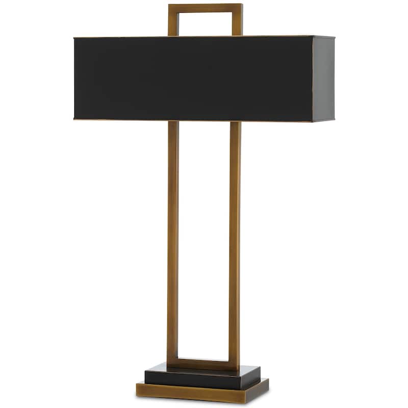 Currey & Company Otto Brass Table Lamp - 30.75"h x 19.5"w x 6.5"d