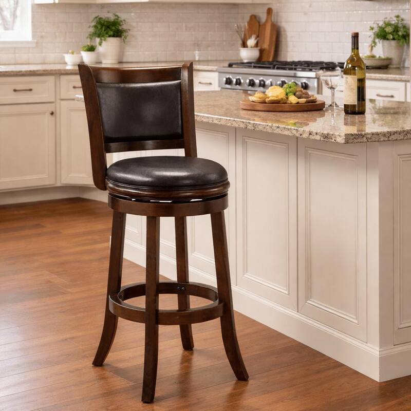 Augusta Wood Indoor Swivel Barstool