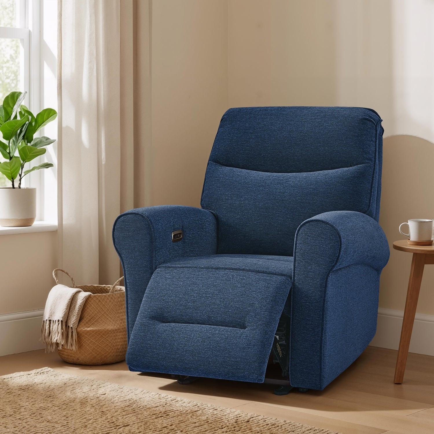 Power Wall Hugger Fabric Recliner Chair