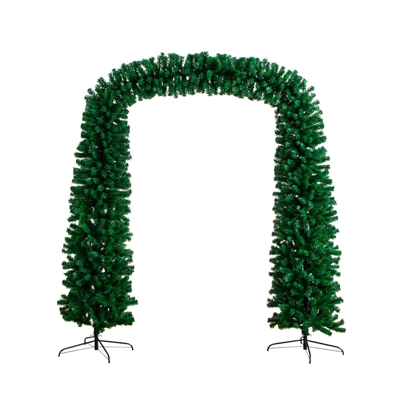 Pre-lit Pine Archway Artificial Christmas Tree - 8’ - Warm White LED Lights - 8 Foot