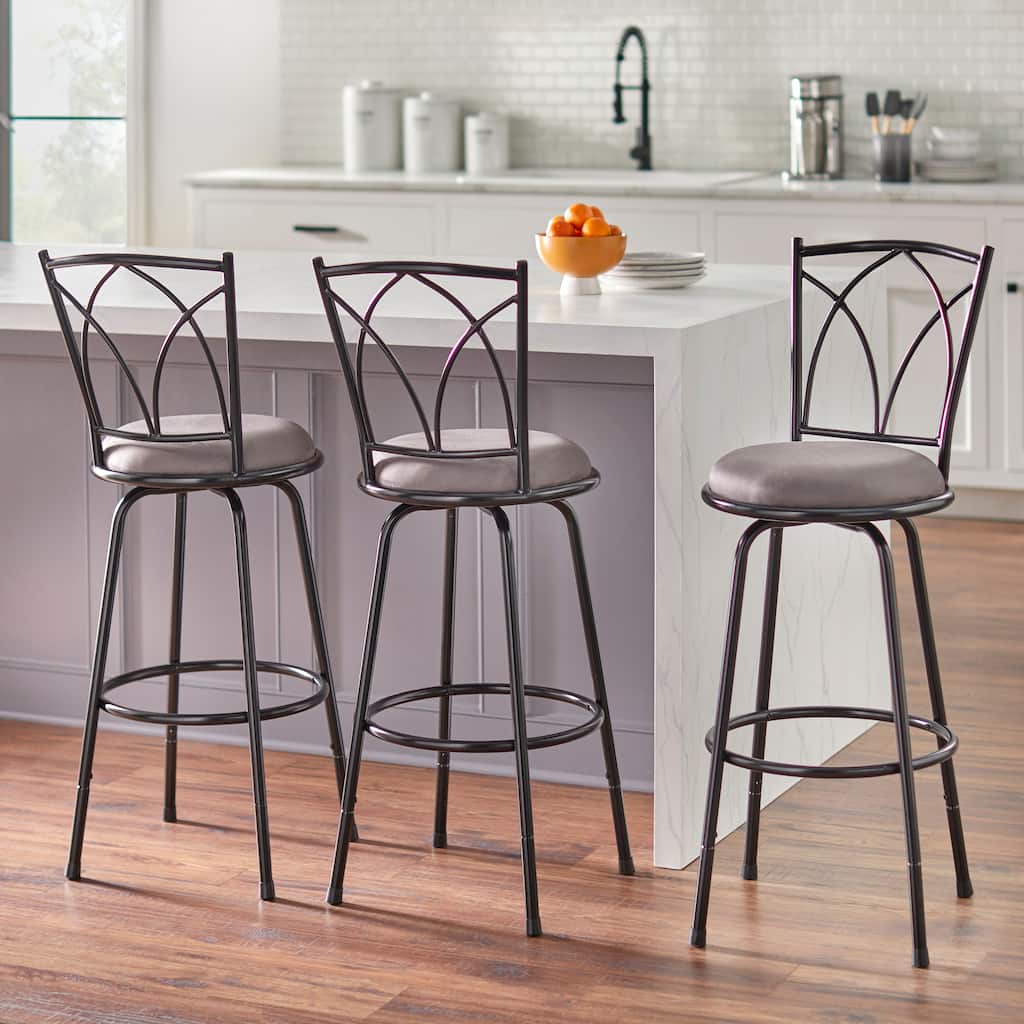 Simple Living Jenson Adjustable Height Swivel Bar Stools (Set of 3)