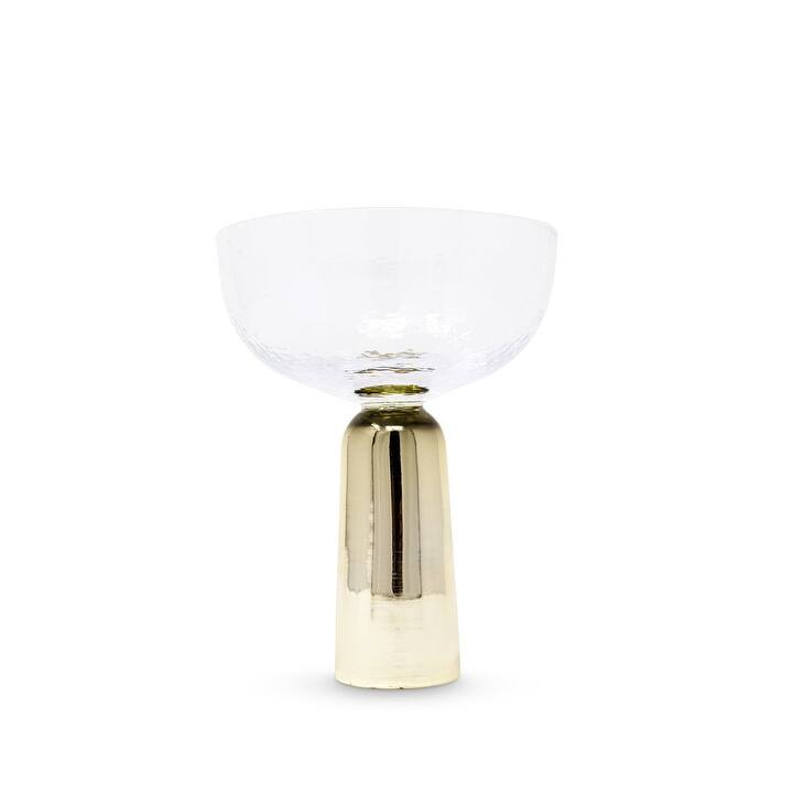 Hammered Dessert Bowls on Gold Pedestal, Set of 6