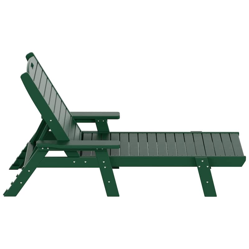 Laguna Hdpe All Weather Outdoor Patio Pool Reclining Chaise Lounge (Set Of 2)