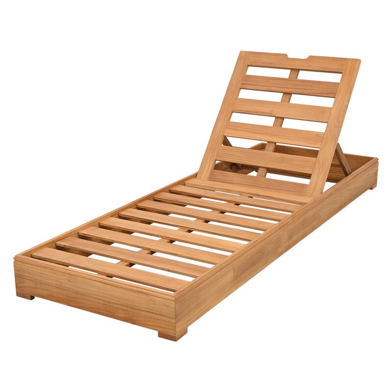 SAFAVIEH Couture Montford Brazilian Teak Chaise Lounge - 81"W x 33"D x 31"H