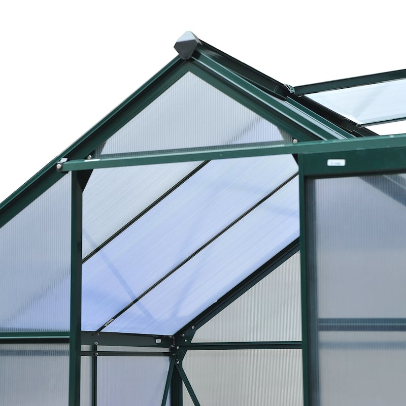 Outsunny Polycarbonate Walk-In Greenhouse for Outdoors - CLEAR