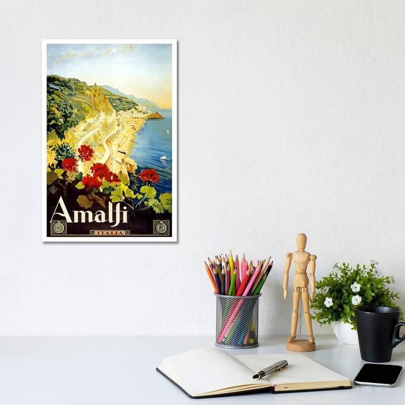 iCanvas "Amalfi Advertising Vintage Poster" by Unknown Artist Canvas Print - 12x8x0.75