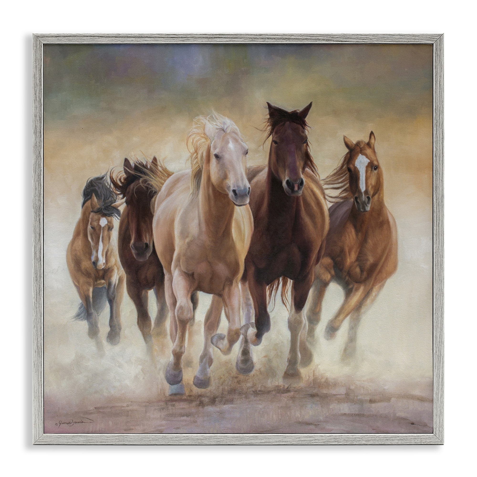 Stupell Strong Galloping Horses Framed Giclee Art Design By James Corwin
