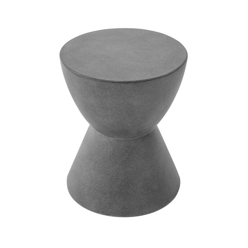 Christopher Knight Home - 15.25" Outdoor MGO Concrete Side Table with Hourglass Silhouette for Patio, Balcony, Poolside
