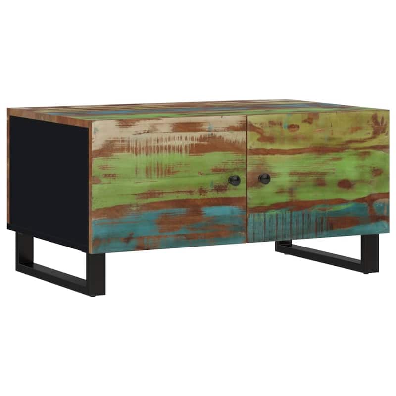 vidaXL Coffee Table 31.5"x19.7"x15.7" Solid Wood Mango&Engineered Wood
