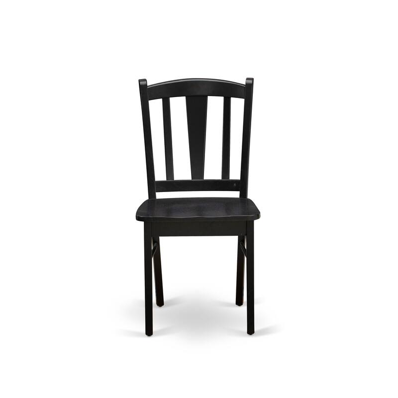 East West Furniture Dublin Kitchen Dining Chairs - Slat Back Wood Seat Chairs, Set of 2, (Finish Options)