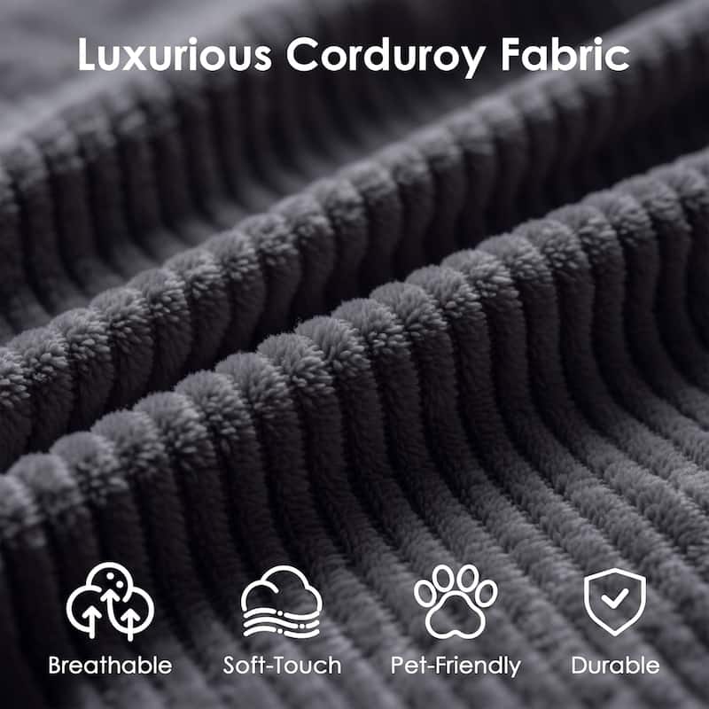 Convertible Sleeper Sofa Bed, 78.5" Corduroy Foldable Loveseat Sofa, King Size Floor Mattress Couch, No Assembly Required