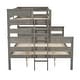 preview thumbnail 10 of 18, Wood Twin XL Over Queen Bunk Bed with Ladder, Detachable Design, Sturdy Pine Frame, Guardrails, No Box Spring Needed, Grey