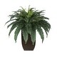 preview thumbnail 1 of 2, Faux Fern in Tapered Zinc Planter Gloss Brown