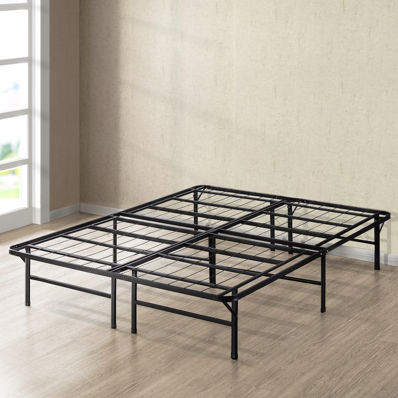 14 Inch Bifold Metal Platform Bed Frame Heavy Duty By Crown Comfort