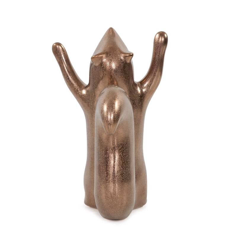 Allan Andrews Antique Brass Ceramic Chipmunk Sculpture - 7.25"H x 4.5"W