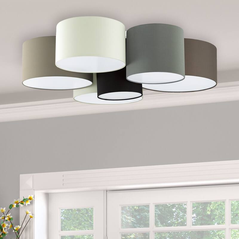 Eglo Pastore 6-Light Ceiling Light W/ White/ Black/ Taupe/ Grey and Cappuccino Shades - Multi