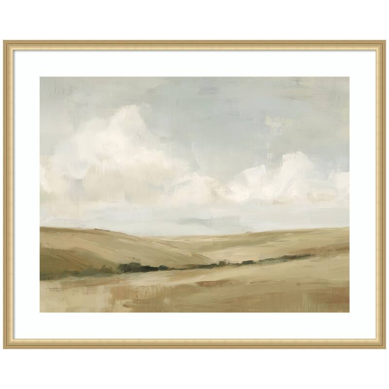 Kate and Laurel Whispering Meadows II by Amy Lighthall Framed Wall Art Print - 42 x 34 - Gold