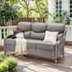 Option Brown Rattan - Grey Cushion