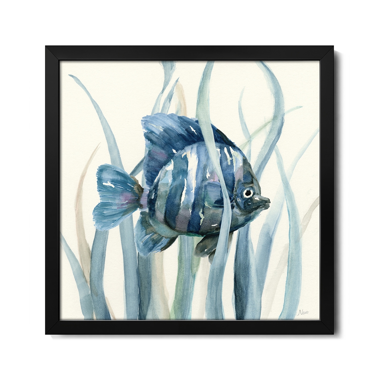 Fish in Seagrass I Premium Framed Poster by Nan