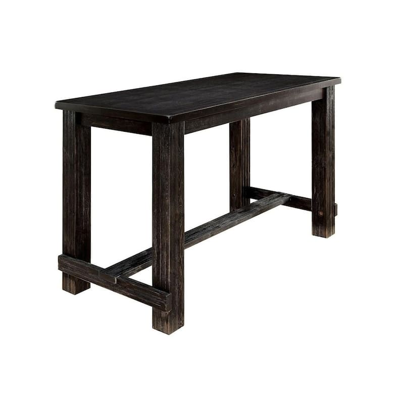 Rustic Wooden Rectangular Bar Table - Black