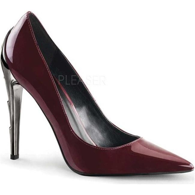 burgundy patent court shoes
