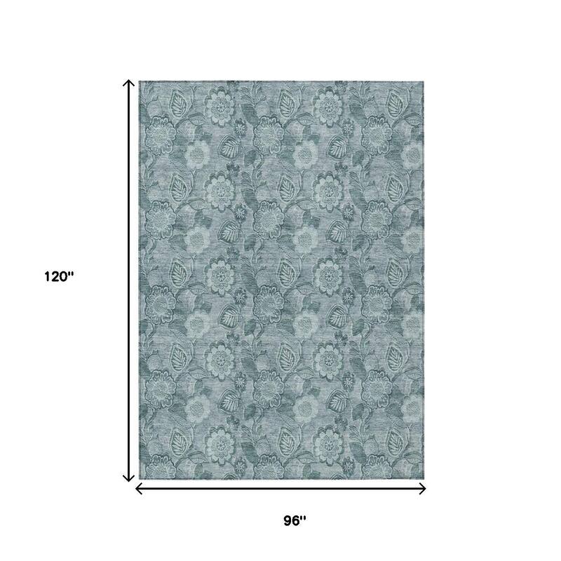 HomeRoots Floral Transitional Rectangle Outdoor Rug
