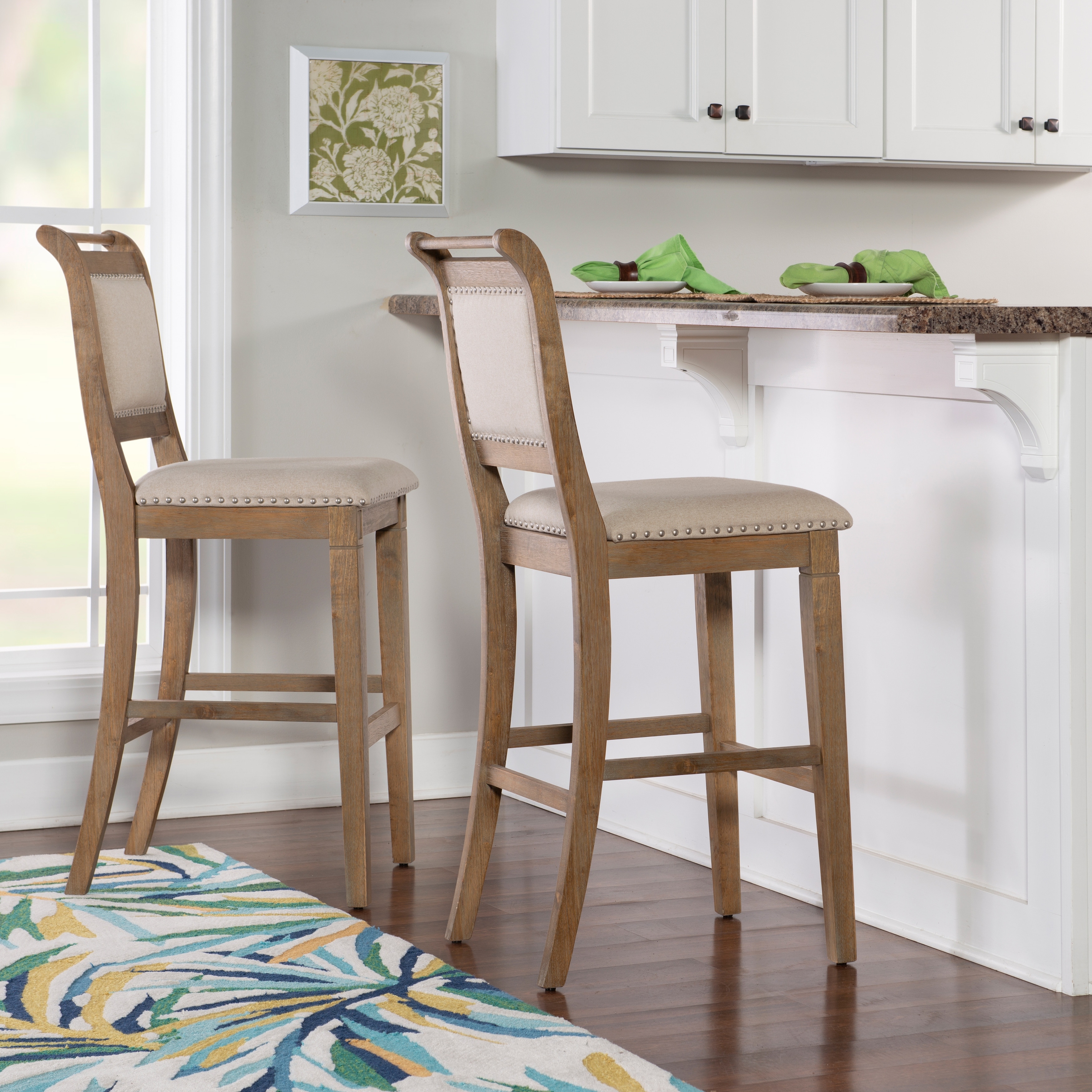 Linon The Gray Barn Natural 30-inch Barstool
