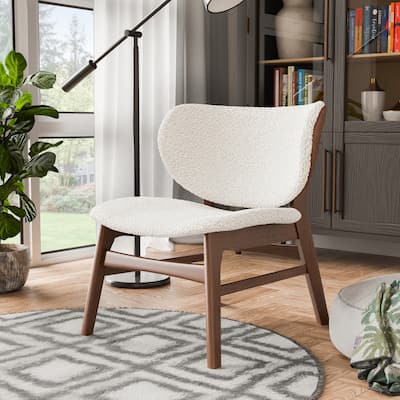 Furniture of America Shaw Mid-century Boucle Wingback Accent Chair