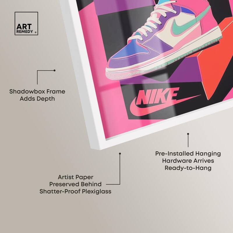 City Pop Sneakers Shadowbox by Art Remedy