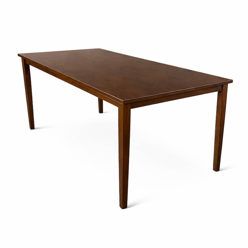 Modern 59 Inch Rectangular Dining Table, Black, White or Oak Finish, Solid Rubberwood