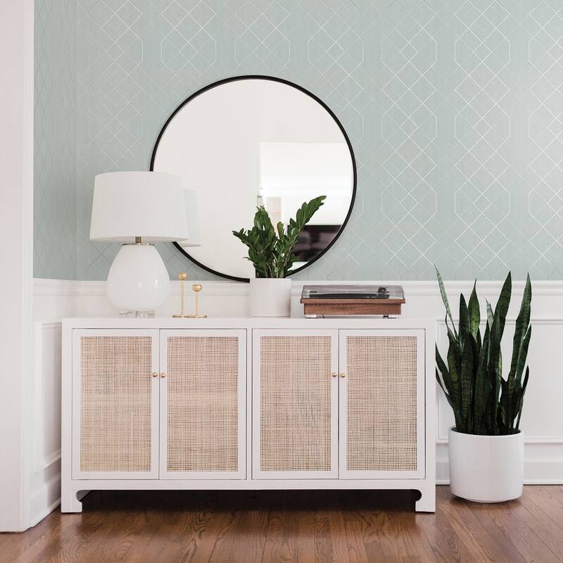 Scott Living Ballard Light Blue Geometric Wallpaper